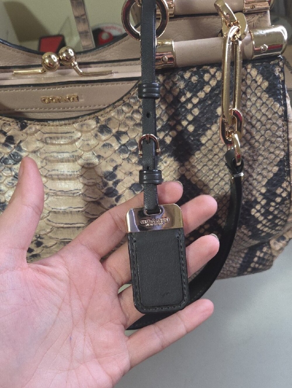 Coach Limited Edition Madison Pinnacle With Kisslock Beige & Black - Picture 2 of 11